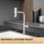 Robinet d'évier de cuisine, robinets de cuisine en nickel brossé avec douchette extractible, robinet de bar à un trou-104406357