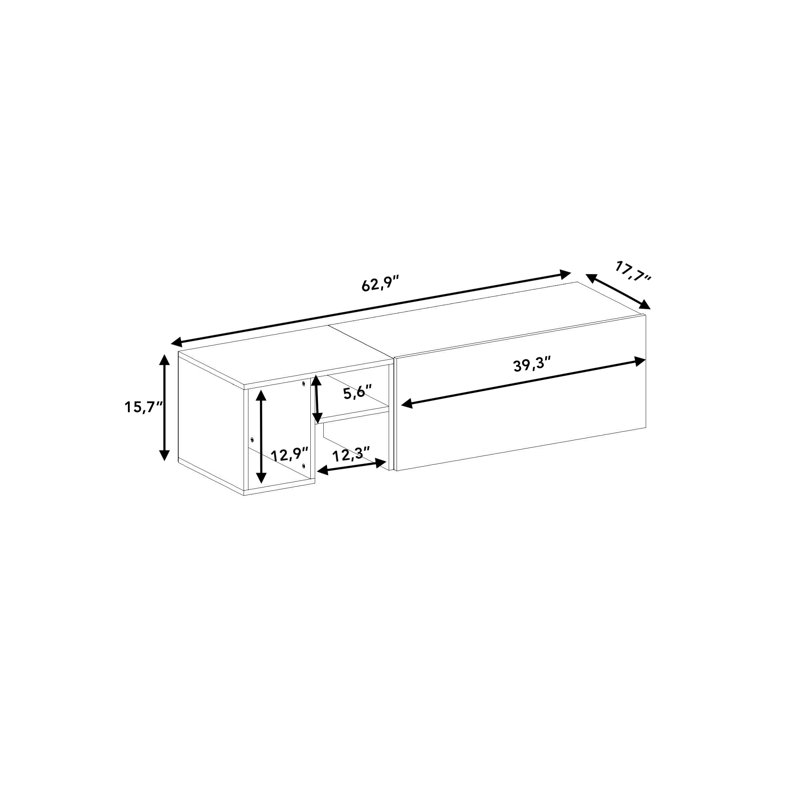 Dream 2 Kiyohisa Minimalist Geometric Design 63" TV Stand