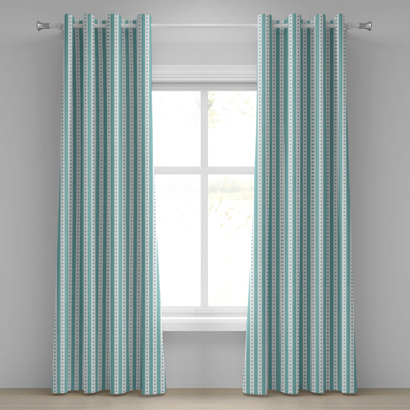 Rideau décoratif à œillets 2 panneaux Dakota Fields, vert menthe et blanc, L 50 po x L 96 po