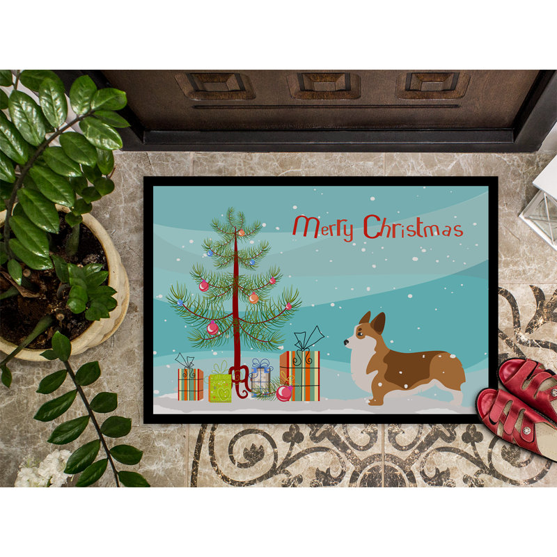 Tapis de porte d’intérieur anti-dérapant corgi, Rectangle 2 pi x 3 pi