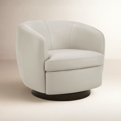 Fauteuil demi-tonneau en cuir Marcy Geniue