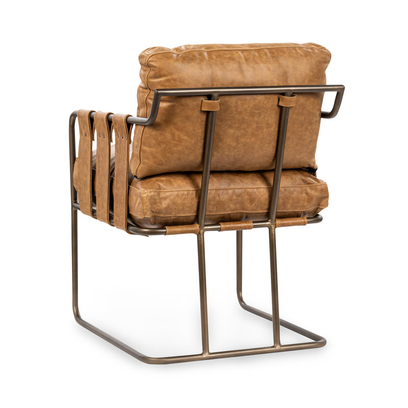 Strapling Leather Dining Chair, Chestnut