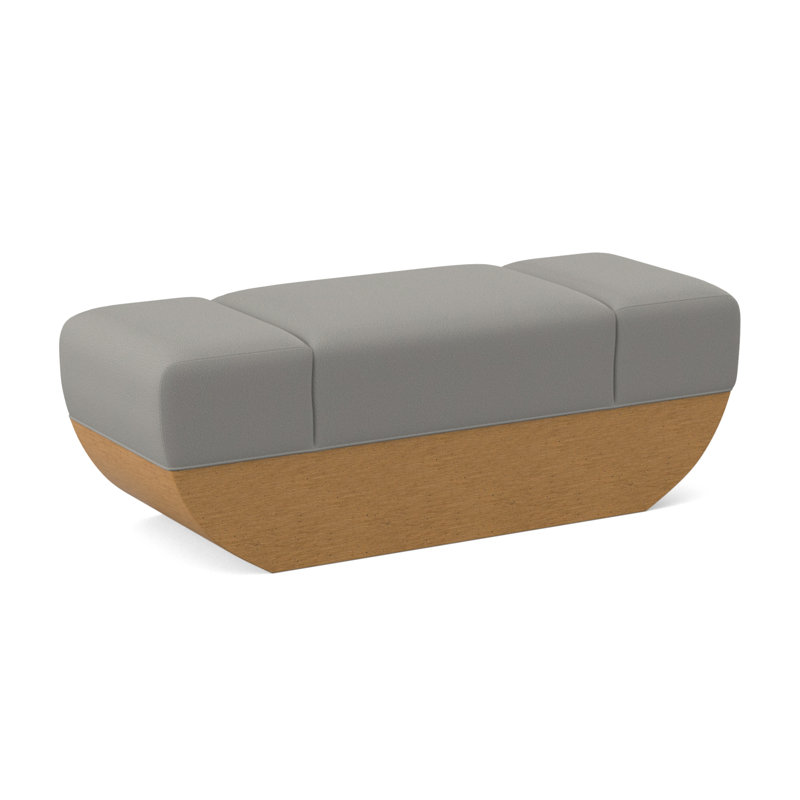 Ark Upholstered Bench, Fizz Ivory 100% Polyester, Amber