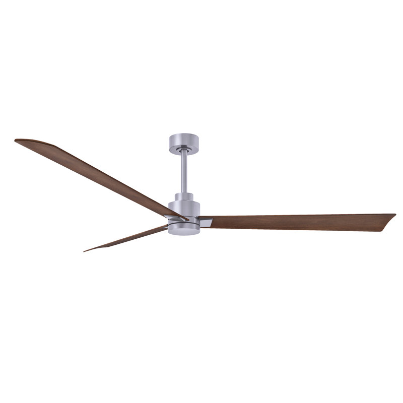 Ventilateur de plafond Alessandra 72, Nickel brossé, Noyer