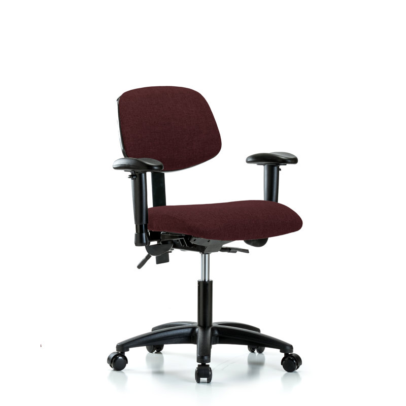 Maegan Task Chair, Burgundy, Casters, Included