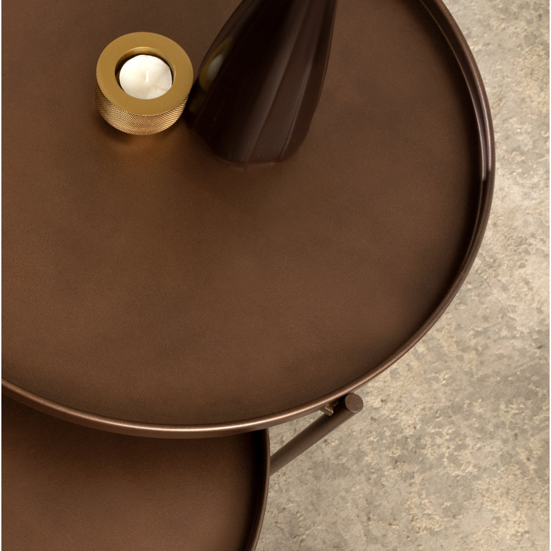 Gwynn Tray Top Nesting Tables, Bronze Top/Bronze Base