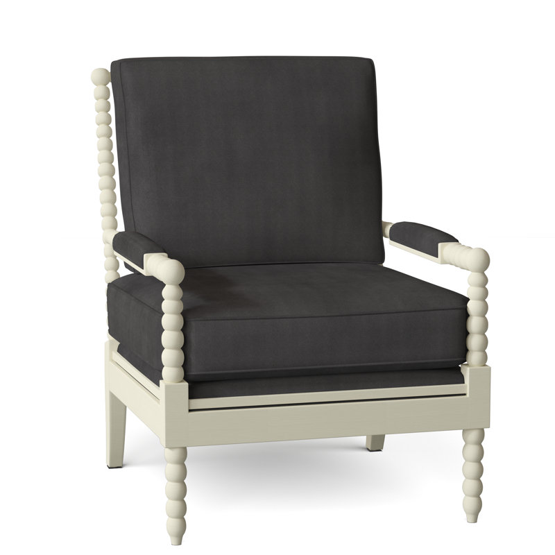 Fauteuil rembourré Danyal, Blanc, Nobletex doré