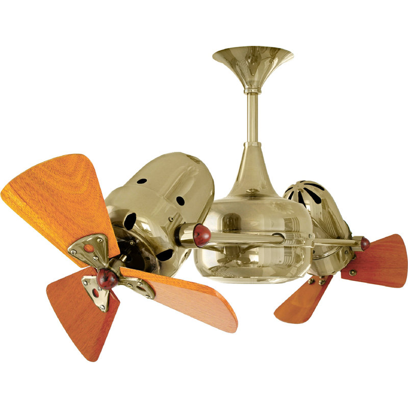 36" Duplo-Dinamico 3 Blade Ceiling Fan, Polished Brass