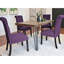 5 Tables de salle à manger: table rectangulaire avec 4 chaises rembourrées, pin foncé, sièges: table en bois d'ingénierie, confortable