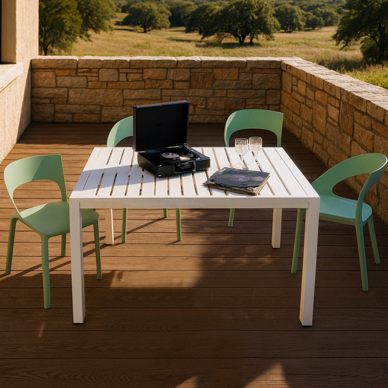Chaise à accoudoirs en polypropylène Haze Green, Vert brume