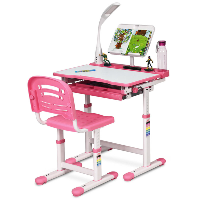 Arispe 26'' Art Desk Chair Set, Pink