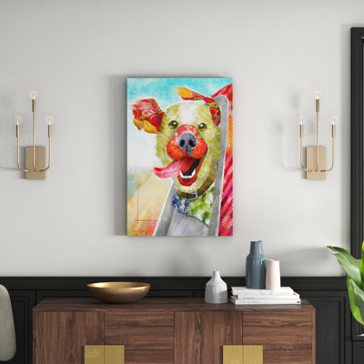 Breezy Dog II by Connie Haley - Wrapped Canvas Print