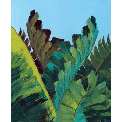 Palm Leaves Blue - Painting Print
