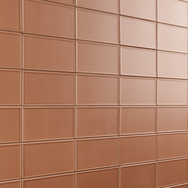 Tori Border Ceramic Subway Tile, 3.93" W x 7.85" L, Terracotta