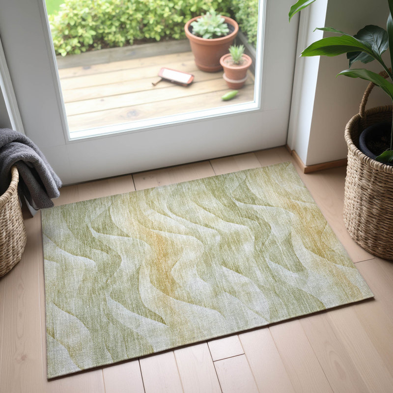Tapis de qualité supérieure lavable à la machine Floyd AMF1619 Waves, Rectangle 1 pi 8 po x 2 pi 6 po
