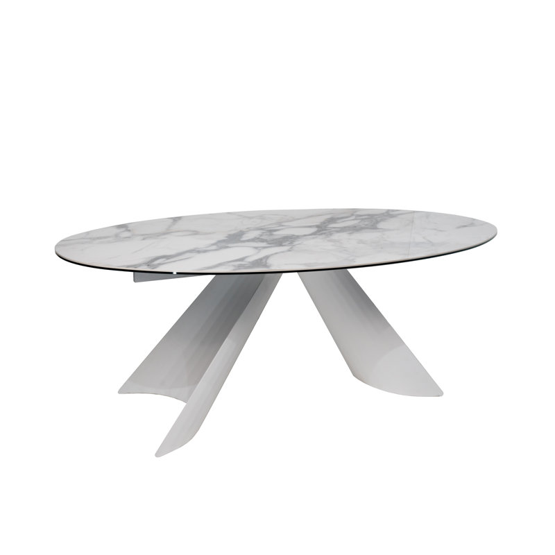 Brownson Oval Metal Base Dining Table
