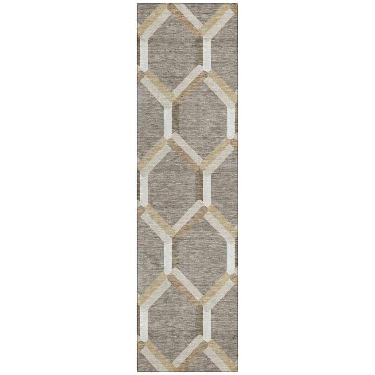 Machine Washable Indoor/Outdoor Dyar ACN2343 Lattice Rug