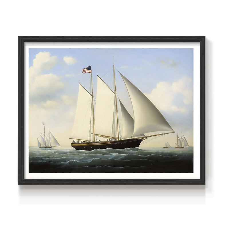 Nautical Series-CLII -Framed Print - Restickable, 11" H x 14" W, Black