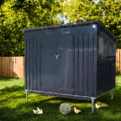 Pull Out Tray Chicken Coops, Galvanized Steel, Modern Backyard Housing