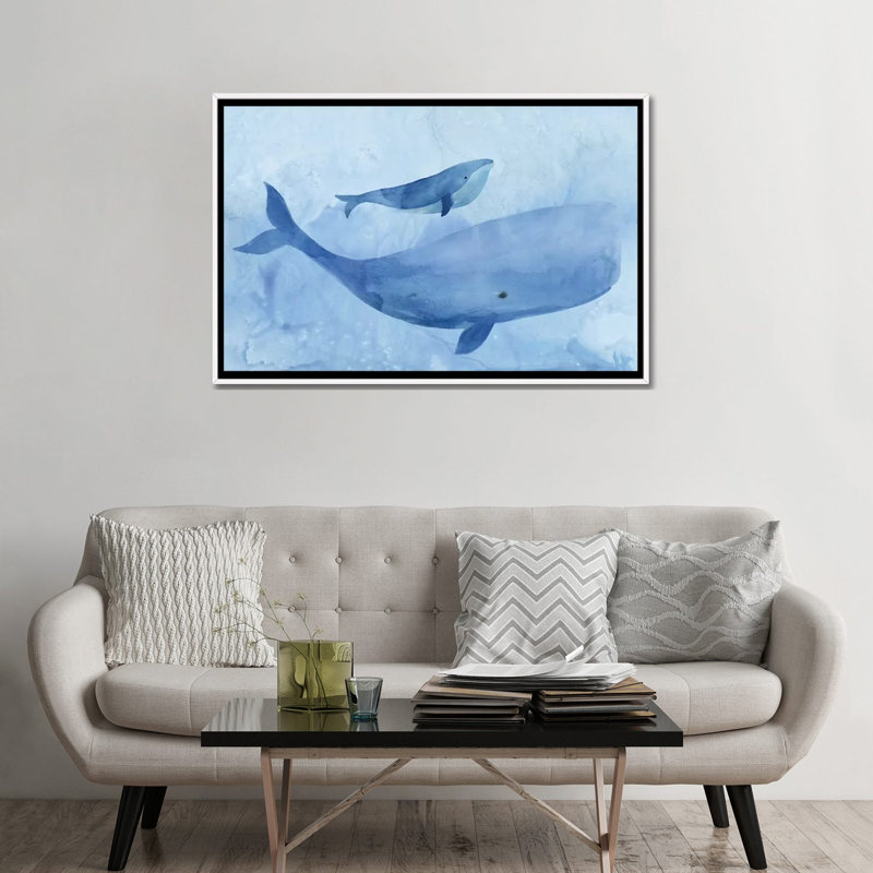 «Blue Spirits I» par Isabelle Z - reproduction d'art, Aucun mat, Toile blanche encadrée, H 32 po x l 48 po x 1,5 po