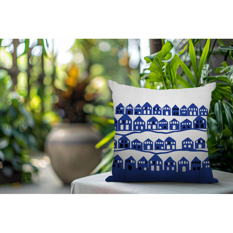 Coussin carré intérieur / extérieur Amiro, Carré 15 po, Marine