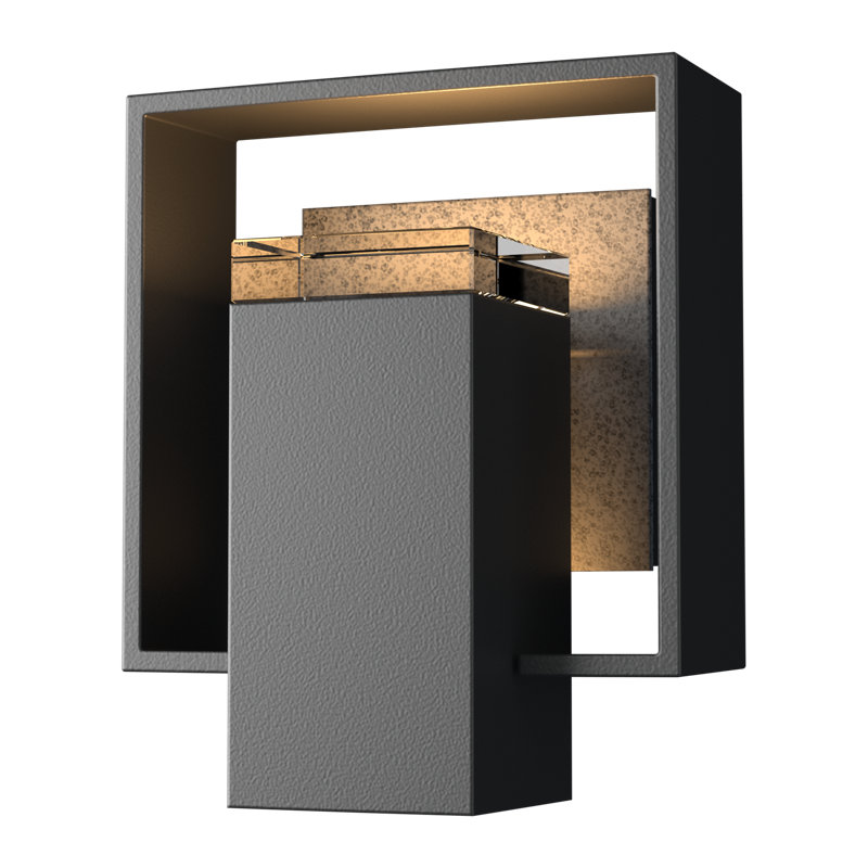 Shadow Box Outdoor Armed Sconce, 8.5" H x 7" W x 4" D, Natural Iron, Coastal Bronze