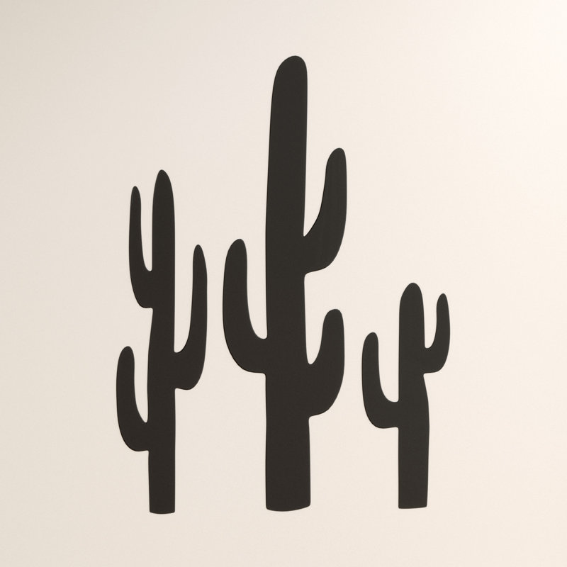 Adhésif décoratif cactus, Gris foncé