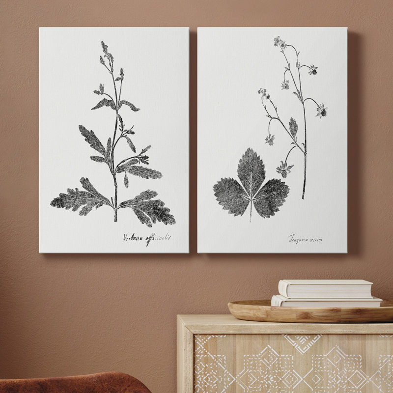 Toile tendue avec châssis Botanical Imprint III - prêt à accrocher, H 60 po x l 40 po x P 1 po