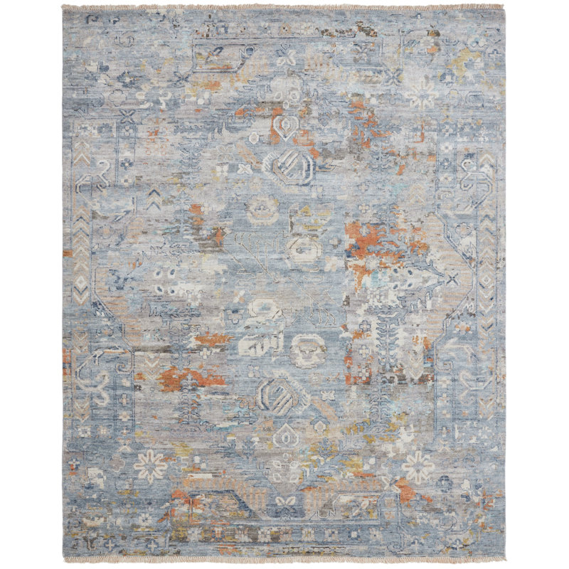 Tapis noué à la main Labriola Sunset Ice, Rectangle 4pi x 6 pi