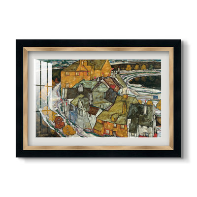 Croissant de maisons II (Ville insulaire), 1915 - Egon Schiele - Estampe encadrée sur mesure