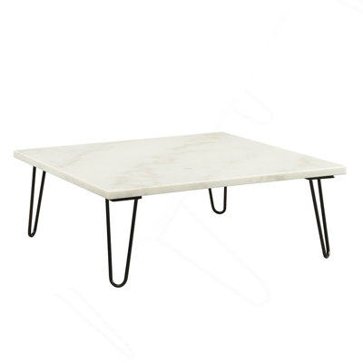 Table basse moderne en marbre blanc Modern Elegance 1pc Luxury Furniture
