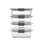 Contenants de nourriture en verre Rubbermaid Brilliance avec couvercles, 3,2 tasses, paquet de 4 (8 pièces au total)