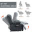 Fauteuil inclinable électrique en chenille de 23 po de large et à dossier haut avec massage par vibration à 8 points et chauffage lombaire-1196854740