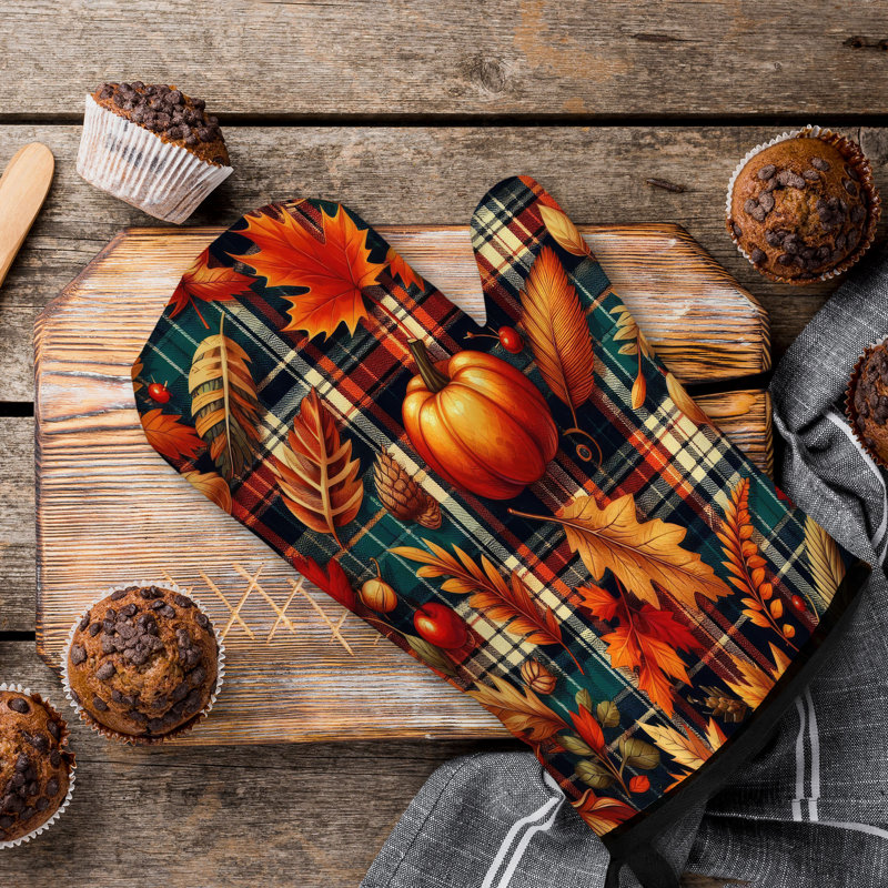Harvest Plaid Oven Mitt Cotton Twill