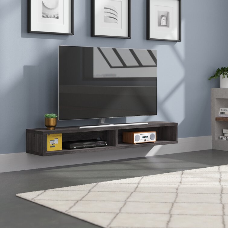 Gray Floating TV Stand Wall Mount Entertainment Center Console