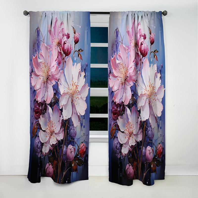 Rideau occultant floral Clegg - Rhododendron - 1 panneau, L 52 po x L 84 po