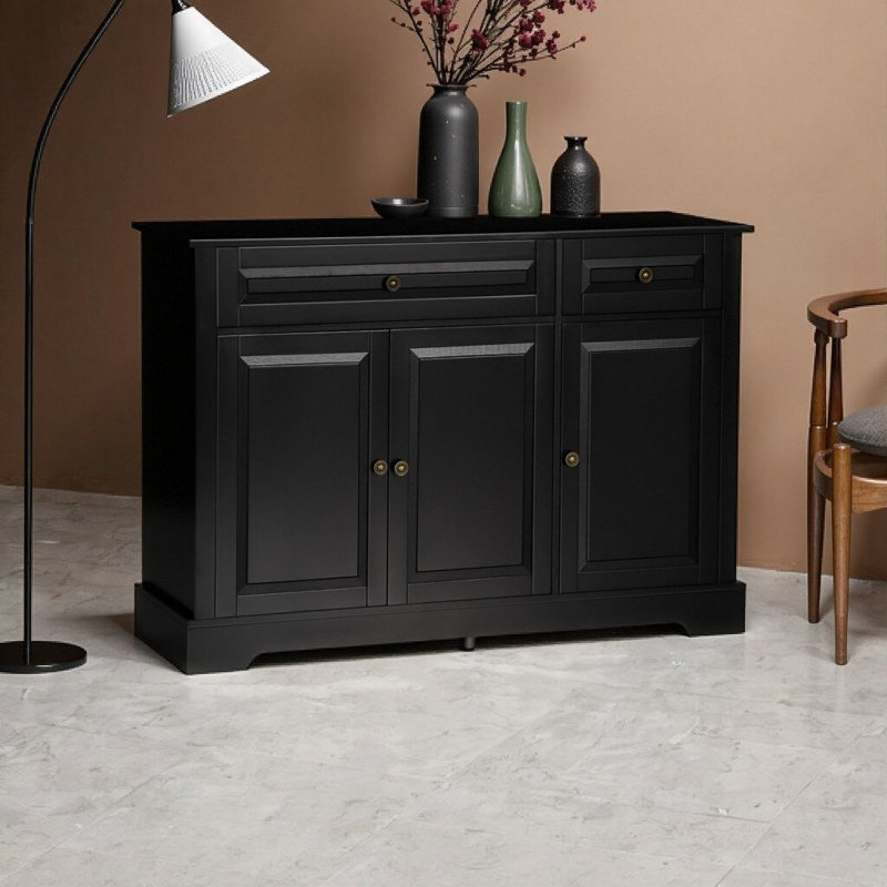 Buffet, armoire de salle à manger et crédence de bureau 45,25 po Amariani, Blanc