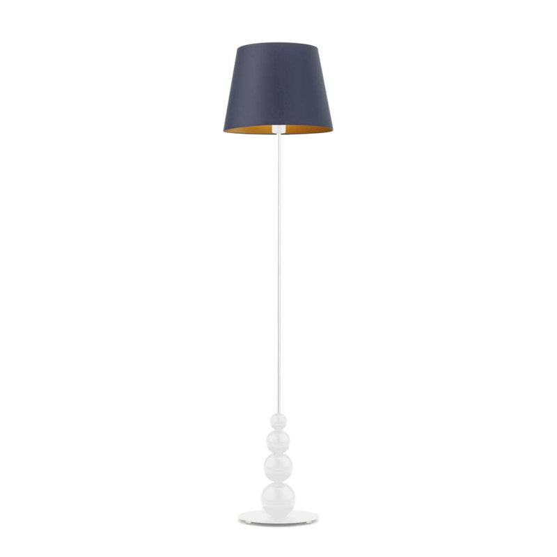 Caines 174cm Traditional Floor Lamp, White, Navy