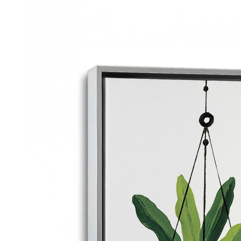 «My Boho Plants II» par Yvette St. Amant, reproduction d'art, H 24 po x l 18 po, Cadre flottant, Argent argent