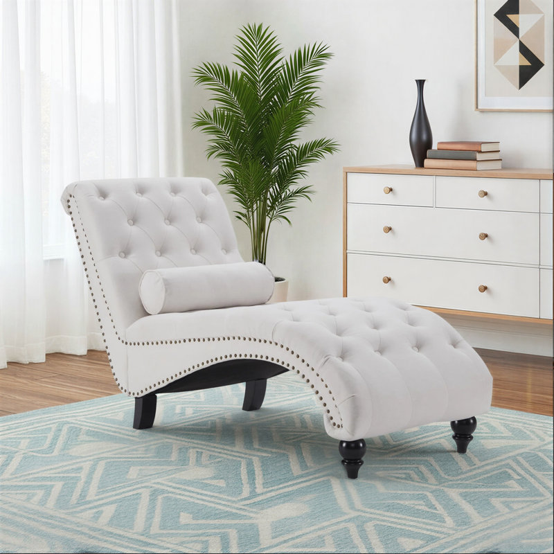 Chaise longue sans accoudoirs Ameerat, Lin beige