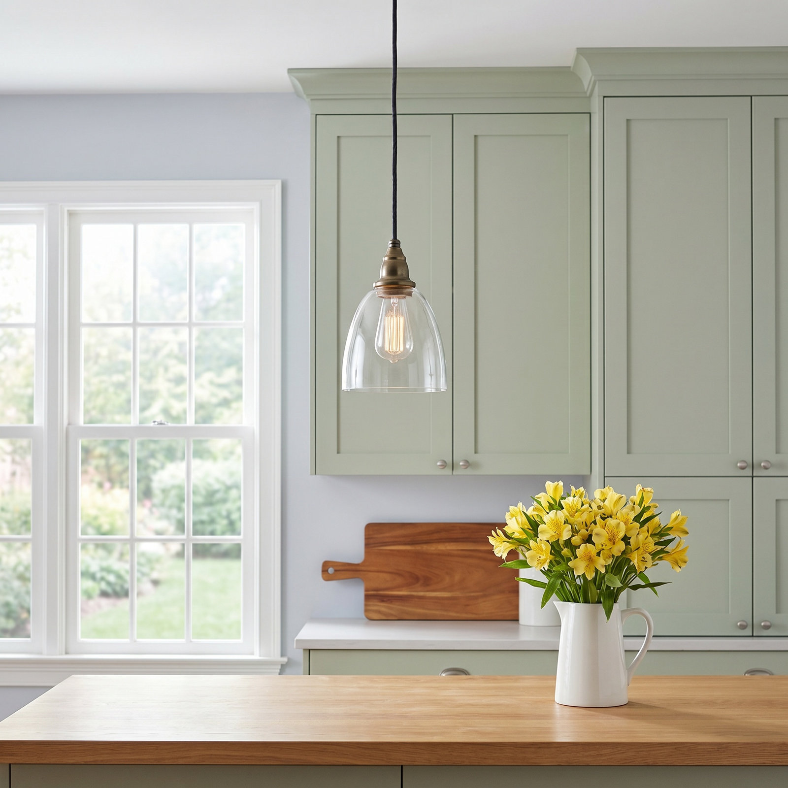 Delmare Single Light Glass Dimmable Pendant