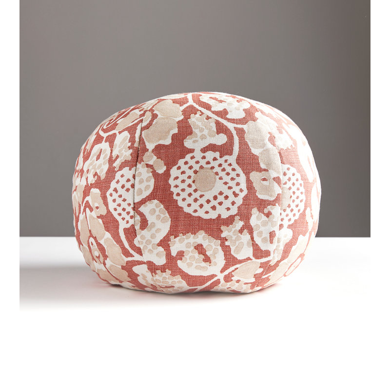 Folklore Linen Circular Pillow Cover & Insert