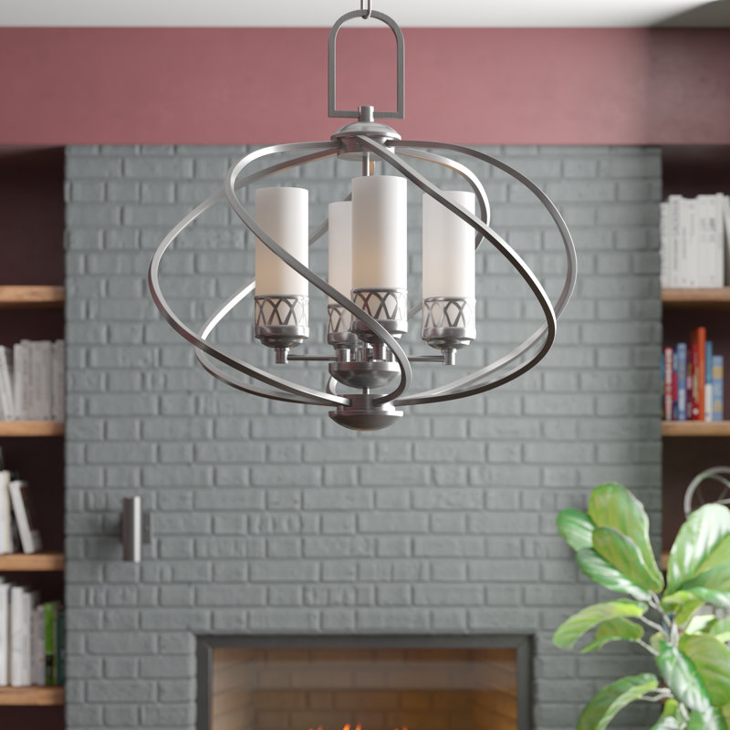 Wallasey 4 - Light Bronze Unique/Statement Pendant, Brushed Nickel