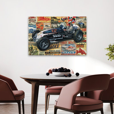 Vintage Stock Car Racing II - Vintage Classic Racing Nostalgic Motorsports Vintage Car Race Art