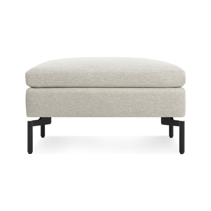 New Standard Ottoman, Black, Maharam Mode in Intaglio Crossweave