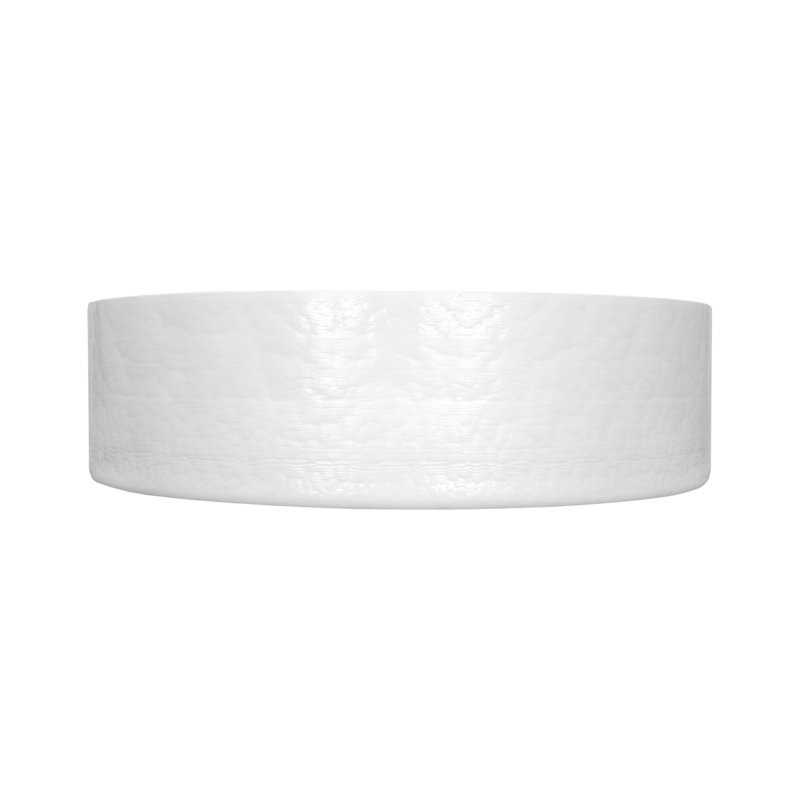 Murano Glass Handmade Circular Vessel Bathroom Sink, Bianco