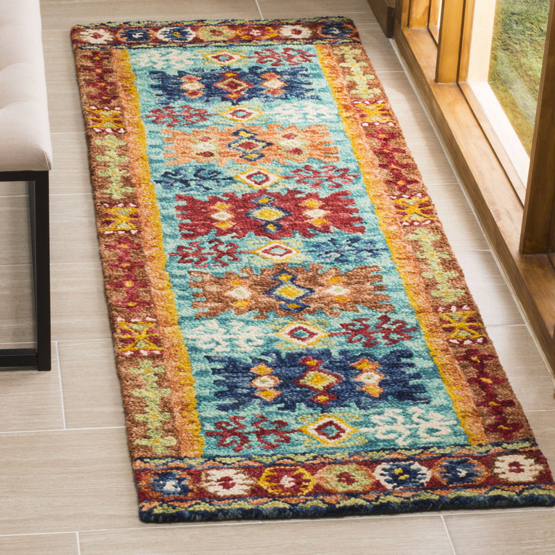 Vahakn Hand Tufted Wool Southwestern Rug, Runner 2'3" x 7'