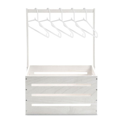 Wooden Baby Shower Crate Storage Box with Handle Gift Organizer Basket White