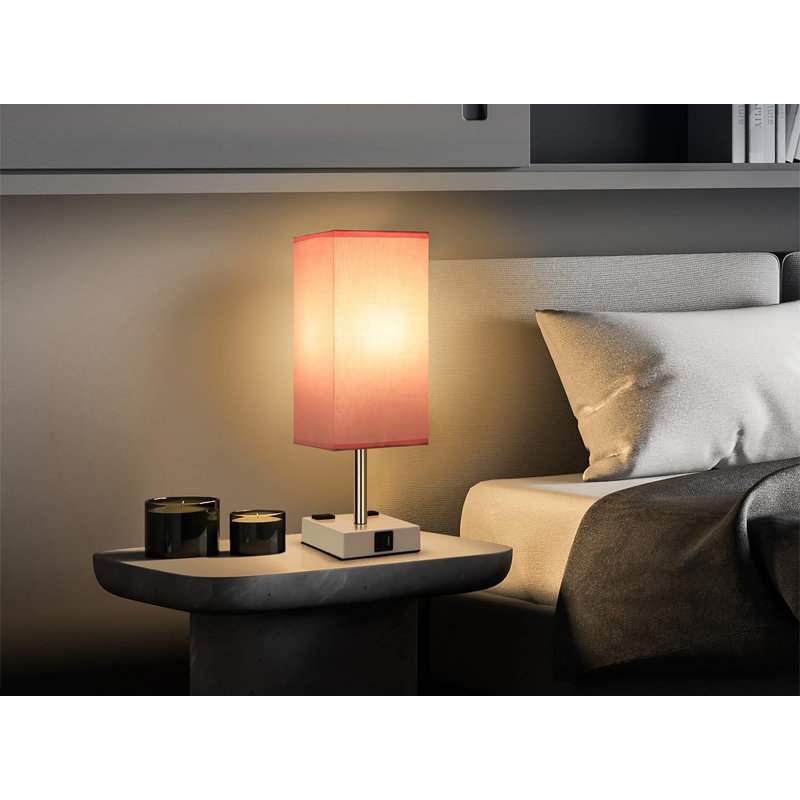 Lampe de chevet pour chambre à coucher, Blanc, Rose