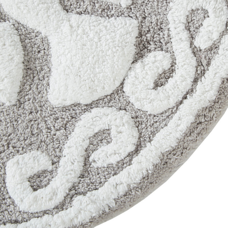 Tapis de bain en coton touffeté Medallion, Taupe